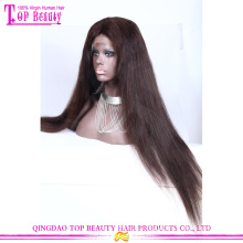 Qingdao top quality raw não transformados longo preto reta brasileira peruca dianteira do laço do cabelo
